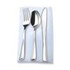 Smarty Had A Party Silver Plastic Cutlery White Pocket Napkin Set - Napkins, Forks, Knives, Spoons (70 Guests), 280PK 770-SV-CASE
